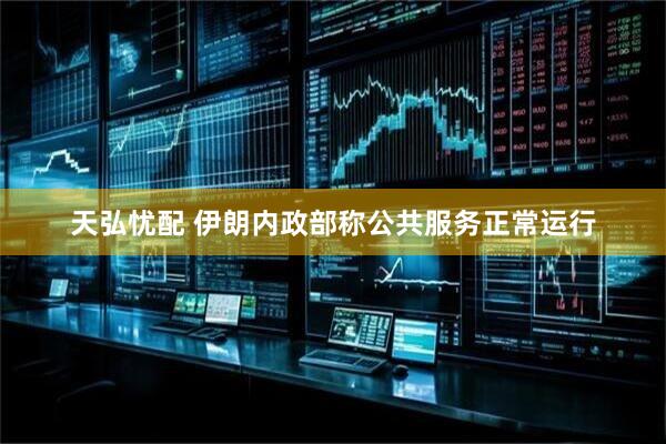 天弘忧配 伊朗内政部称公共服务正常运行